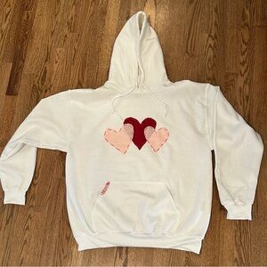 Handmade embroidered heart sweatshirt